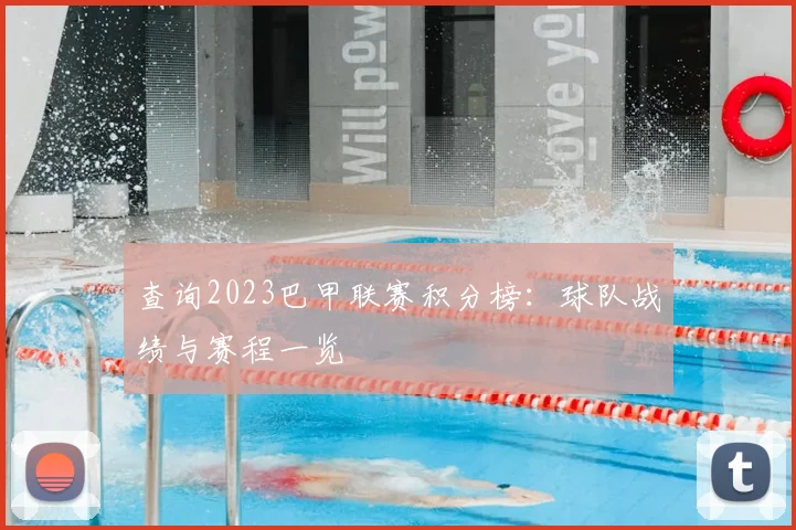 查询2023巴甲联赛积分榜：球队战绩与赛程一览